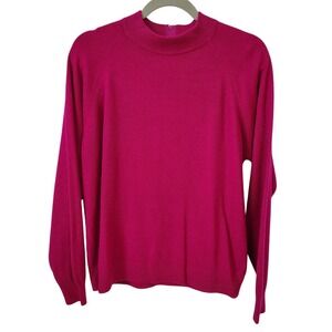 Vintage 90s Laura Gayle‎ Mock Neck Sweater Womens Size Large Pink Pullover